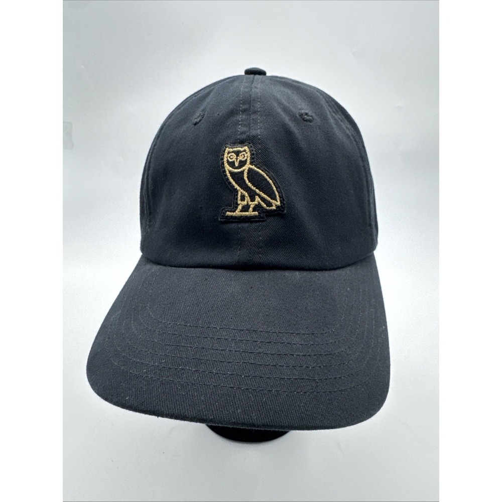 OVO October's Very Own Small Owl Logo Strapback Hat Black Gold